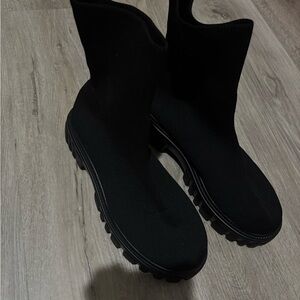Black ankle sock boots